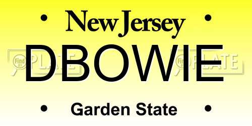 DBOWIE New Jersey License Plate