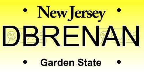 DBRENAN New Jersey License Plate