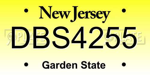 DBS4255 New Jersey License Plate