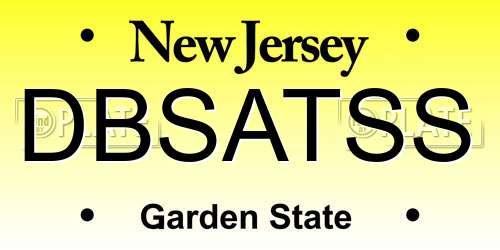 DBSATSS New Jersey License Plate