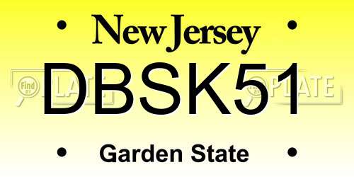 DBSK51 New Jersey License Plate