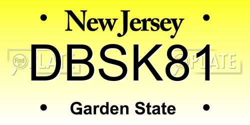 DBSK81 New Jersey License Plate