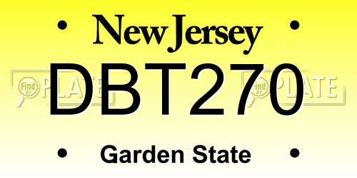 DBT270 New Jersey License Plate