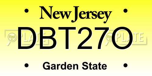 DBT27O New Jersey License Plate