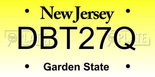 DBT27Q New Jersey License Plate