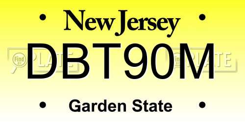 DBT90M New Jersey License Plate