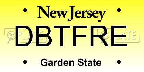 DBTFRE New Jersey License Plate