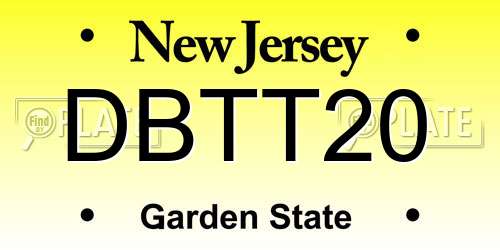 DBTT20 New Jersey License Plate