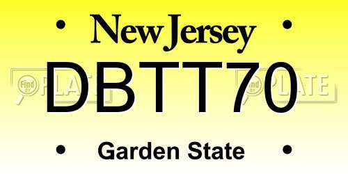 DBTT70 New Jersey License Plate
