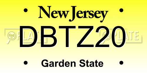 DBTZ20 New Jersey License Plate