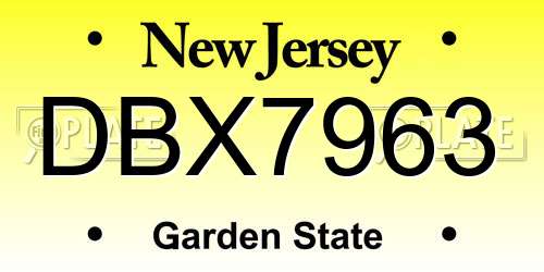 DBX7963 New Jersey License Plate