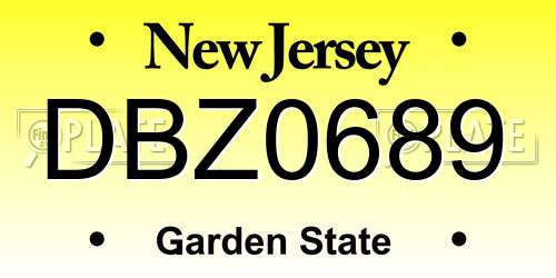 DBZ0689 New Jersey License Plate