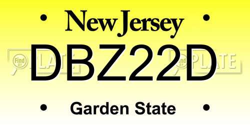 DBZ22D New Jersey License Plate