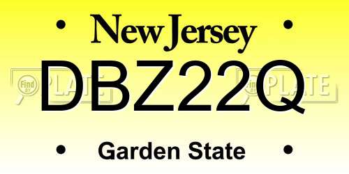 DBZ22Q New Jersey License Plate