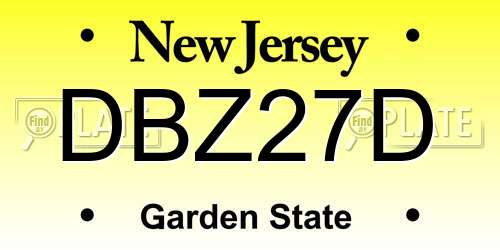 DBZ27D New Jersey License Plate