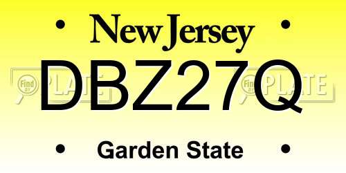 DBZ27Q New Jersey License Plate