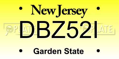 DBZ52I New Jersey License Plate