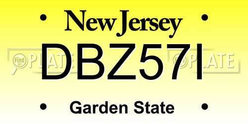 DBZ57I New Jersey License Plate