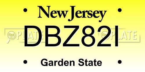 DBZ82I New Jersey License Plate