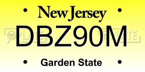 DBZ90M New Jersey License Plate