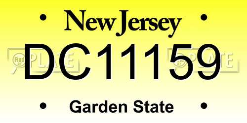 DC11159 New Jersey License Plate