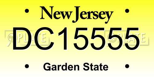 DC15555 New Jersey License Plate