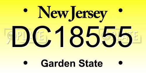 DC18555 New Jersey License Plate