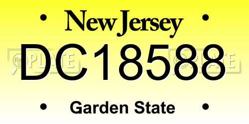 DC18588 New Jersey License Plate
