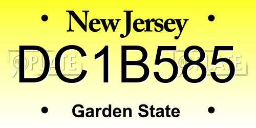 DC1B585 New Jersey License Plate