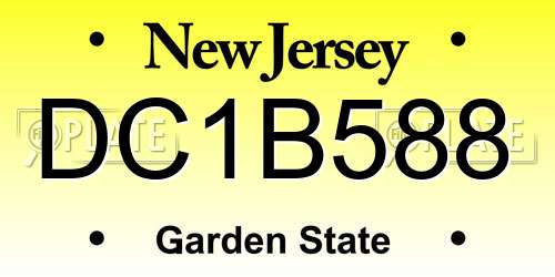 DC1B588 New Jersey License Plate