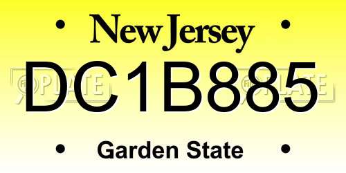 DC1B885 New Jersey License Plate