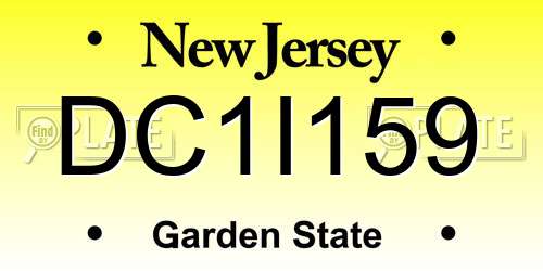 DC1I159 New Jersey License Plate