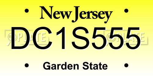 DC1S555 New Jersey License Plate