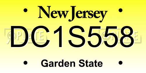 DC1S558 New Jersey License Plate