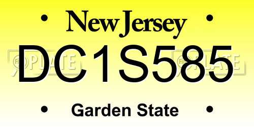 DC1S585 New Jersey License Plate