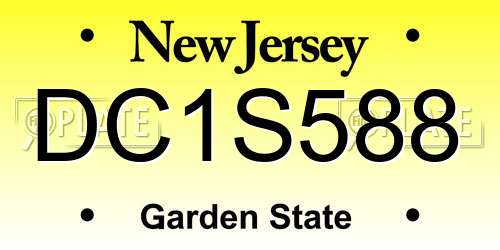 DC1S588 New Jersey License Plate