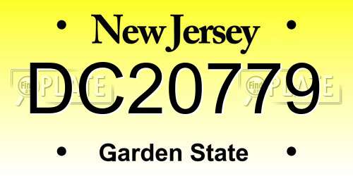 DC20779 New Jersey License Plate