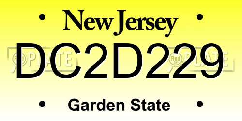 DC2D229 New Jersey License Plate