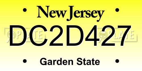 DC2D427 New Jersey License Plate