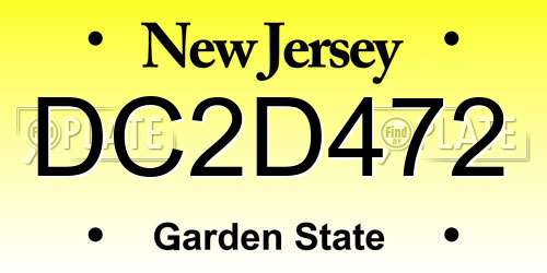 DC2D472 New Jersey License Plate
