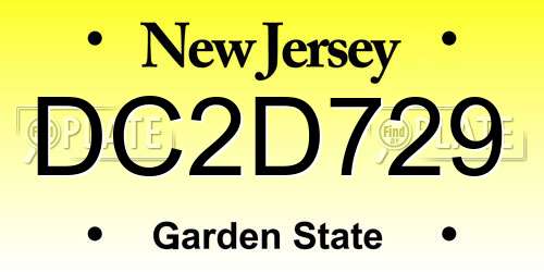 DC2D729 New Jersey License Plate