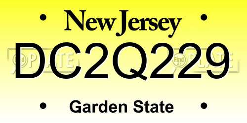 DC2Q229 New Jersey License Plate