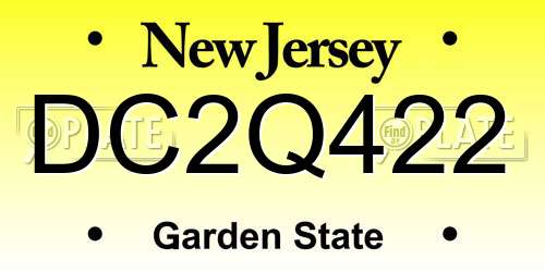 DC2Q422 New Jersey License Plate