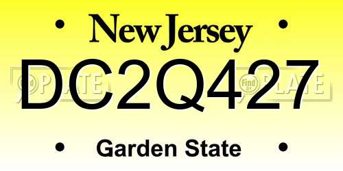 DC2Q427 New Jersey License Plate