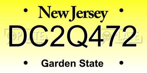 DC2Q472 New Jersey License Plate
