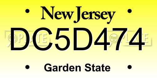 DC5D474 New Jersey License Plate