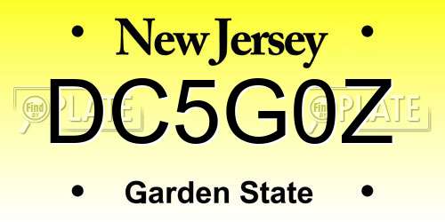 DC5G0Z New Jersey License Plate