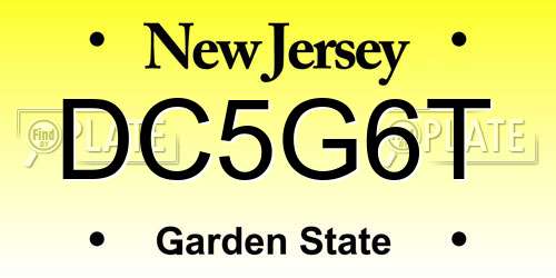 DC5G6T New Jersey License Plate