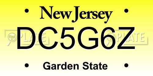 DC5G6Z New Jersey License Plate