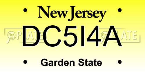 DC5I4A New Jersey License Plate
